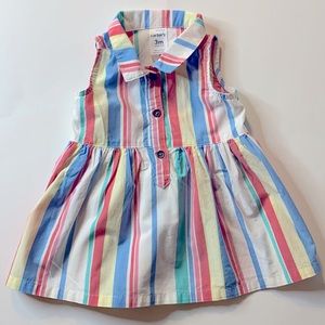 Carter’s Multi-color (Red/White/Blue/Yellow/Green) Stripe Dress